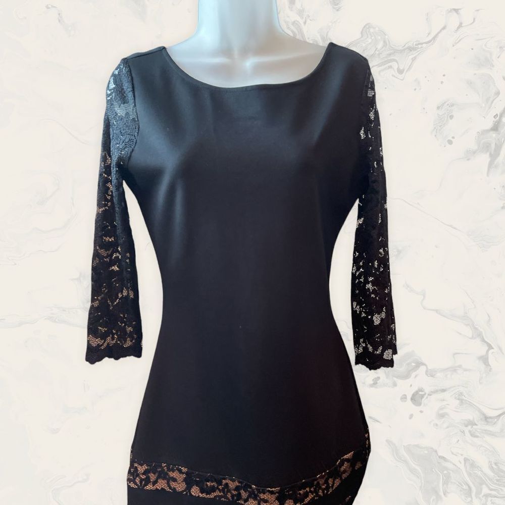 Guess by Marciano Black Lace Sleeve Mini Dress - Picture 5 of 5